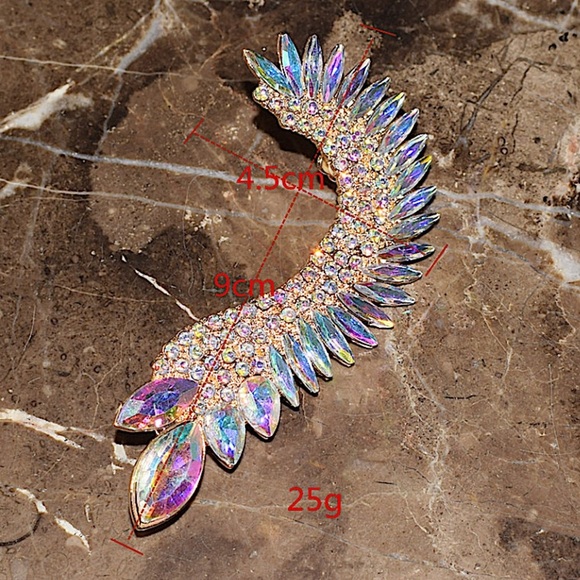 Crystal Rhinestone Ear Cuff Earring - Picture 7 of 7